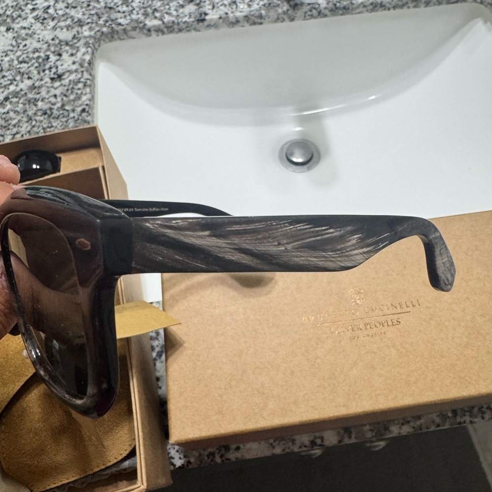 Brunello Cucinelli Black Sunglasses filu buffalo horn - Picture 9 of 9